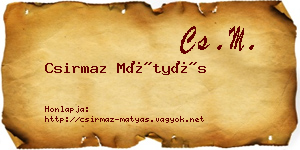 Csirmaz Mátyás névjegykártya